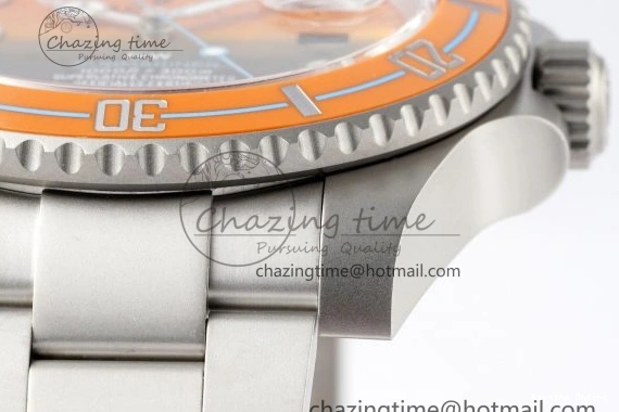 0411 Bold Submariner DIW Sandblasted VSF 1:1 Best Edition Orange Ceramic Bezel Orange Black Dial on SS Bracelet VS 2053